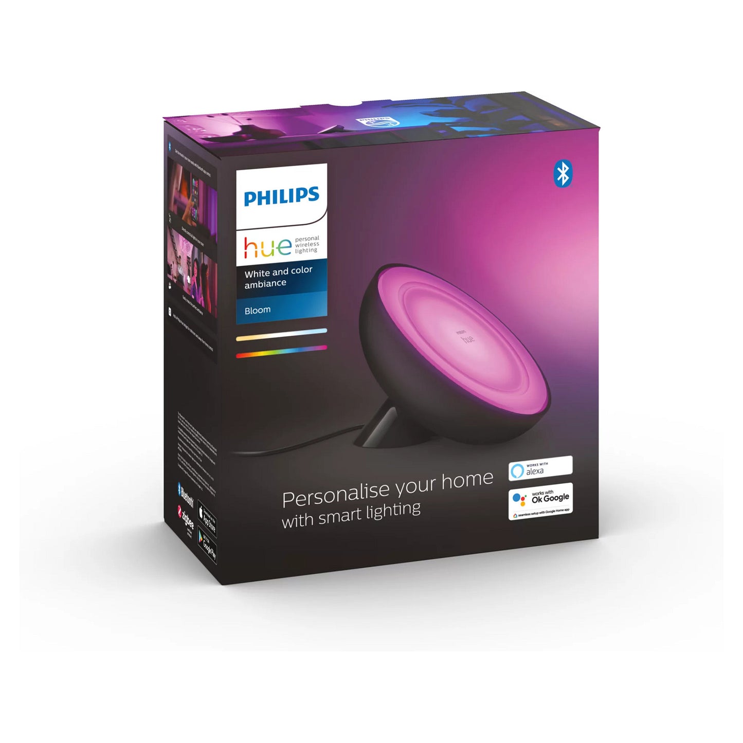 Philips Hue White&Col. Amb. Bloom Tischleuchte schwarz 500lm