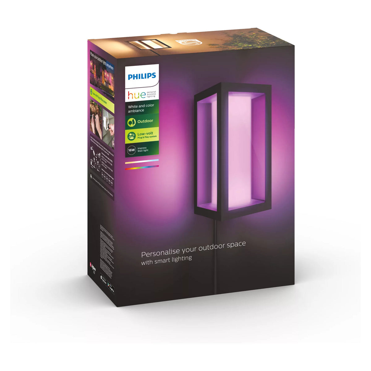 Philips Hue White & Color Ambiance Impress Wandleuchte schmal Schwarz