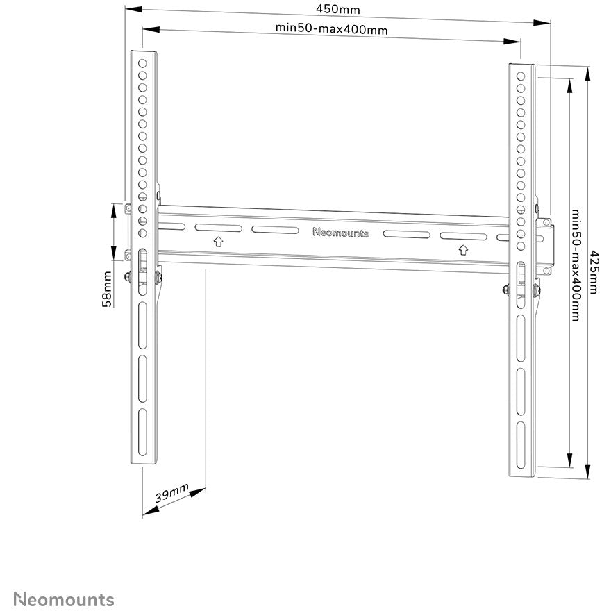 Neomounts WL30-350BL14 feste Wandhalterung für 32-65" Bildschirme - Schwarz
