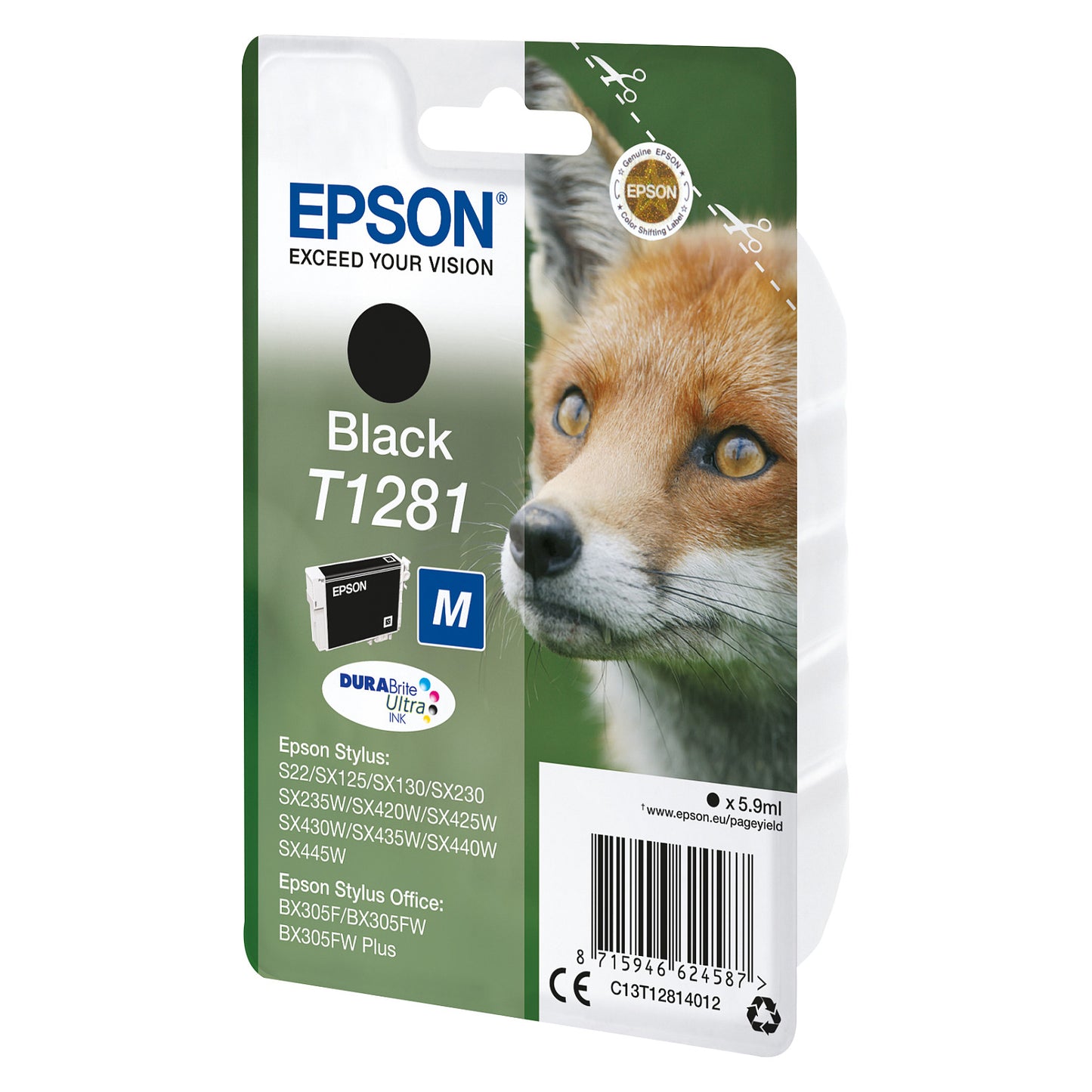 Epson Tinte T1281 C13T12814012 Schwarz bis zu 170 Seiten