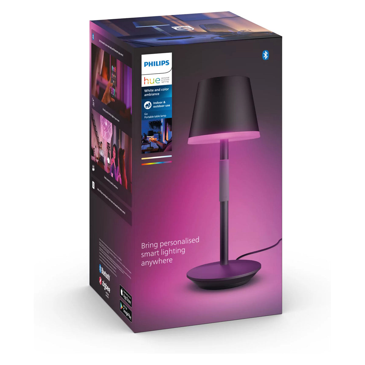 Philips Hue White & Color Ambiance Go Tragbare Tischleuchte Schwarz