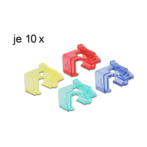RJ45 Reparatur Clip 40 Stück Set 1 (rot, blau, grün, gelb)
