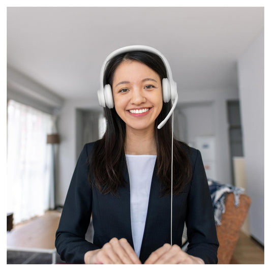 Logitech H390 Headset on-ear wired USB-A off-white
