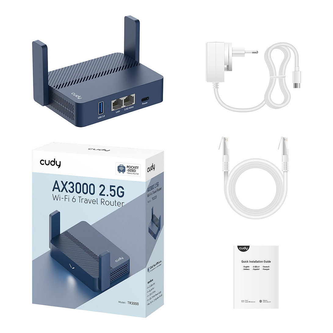 Cudy AX3000 2.5G Wi-Fi 6 Router with USB