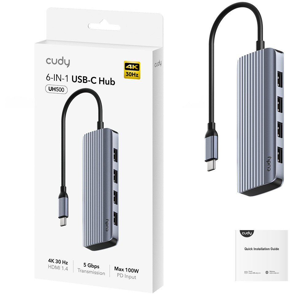 Cudy 6-IN-1 USB-C Hub with 4K HDMI