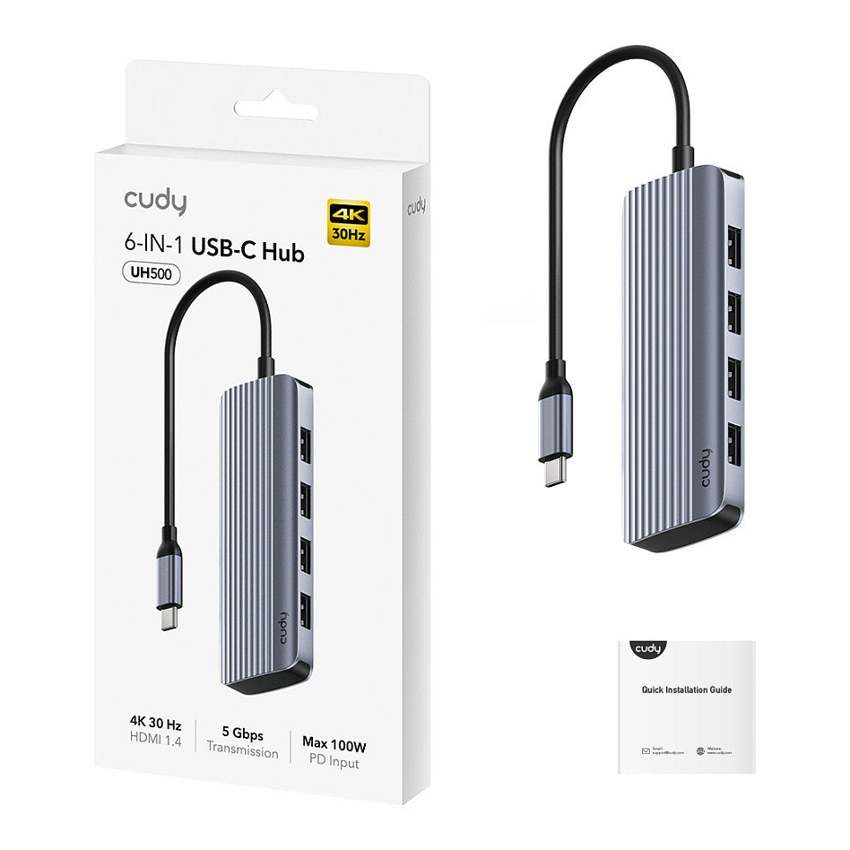 Cudy 6-IN-1 USB-C Hub with 4K HDMI