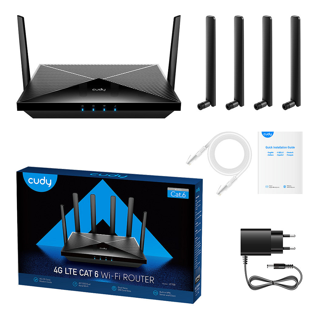 Cudy AC1200 Wi-Fi 4G LTE-Cat6 Gigabit Router