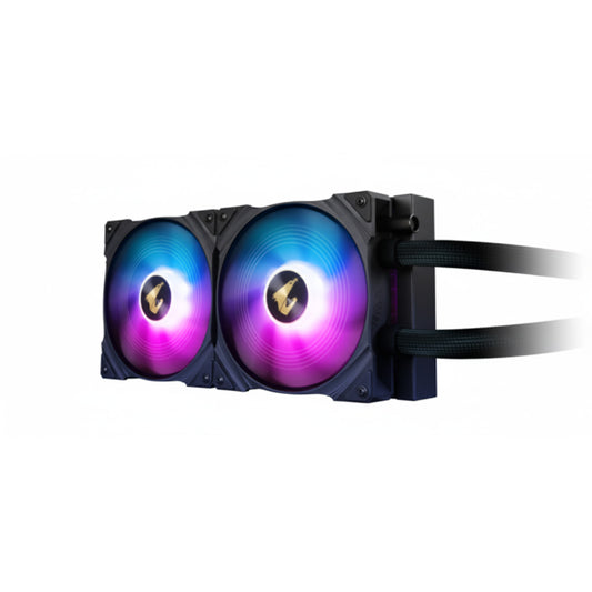 K Cooler GIGABYTE AORUS WATERFORCE X 280 All-in-one Liquid Cooler with Circular LCD Display Black