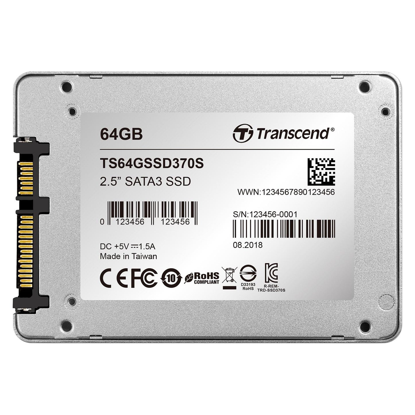TRANSCEND SSD370S 64GB SSD 6,4cm 2,5 Zoll SATA 6Gb/s MLC Aluminium Gehäuse