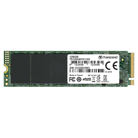 TRANSCEND 128GB M.2 2280PCIe Gen3x4 3D TLC DRAM-less