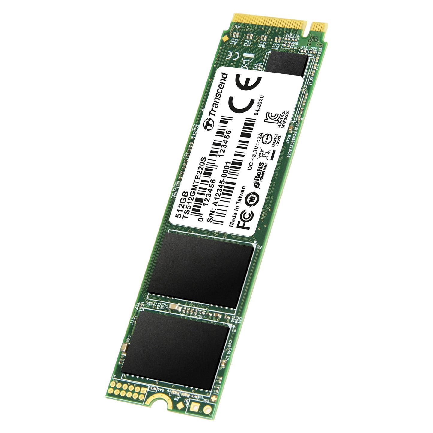 TRANSCEND 512GB M.2 2280 PCIe Gen3x4 M-Key 3D TLC with Dram