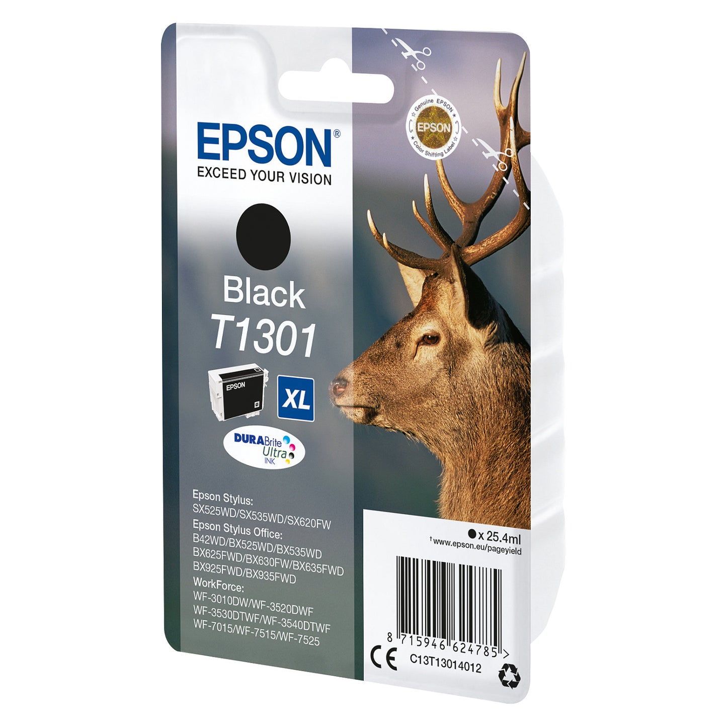Epson Tinte T1301 C13T13014012 Schwarz bis zu 945 Seiten
