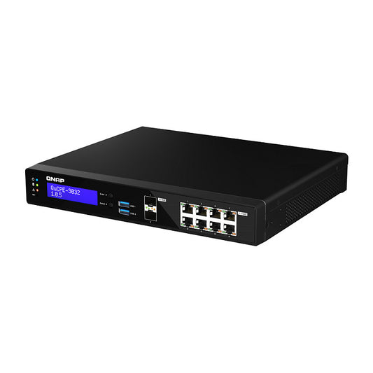 QNAP QuCPE-3032-C3558R-8G Intel Atom C3558R 8x2.5GbE RJ45 ports and 2x10GbE SFP+ ports 2xM.2 2280 NVMe slot 60W PS units