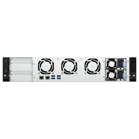 QNAP TS-855eU-RP-8G 8-bay short depth rackmount NAS Intel Atom C5125 8C 2.8GHz 8GB RAM 2x2.5GbE 2xM.2 2280 2xPCIe Gen3 1x250W R PSU