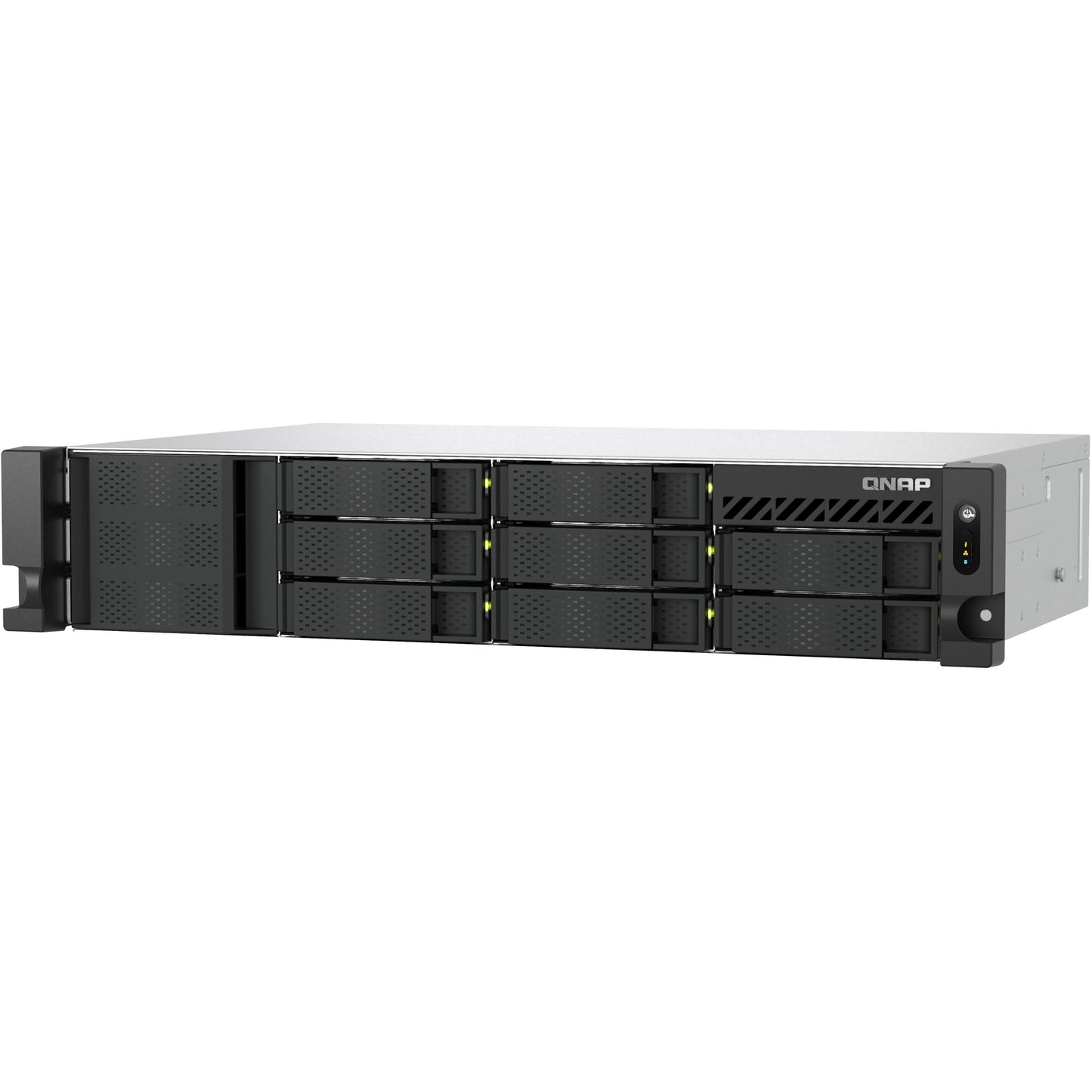 QNAP TS-855eU-RP-8G 8-bay short depth rackmount NAS Intel Atom C5125 8C 2.8GHz 8GB RAM 2x2.5GbE 2xM.2 2280 2xPCIe Gen3 1x250W R PSU