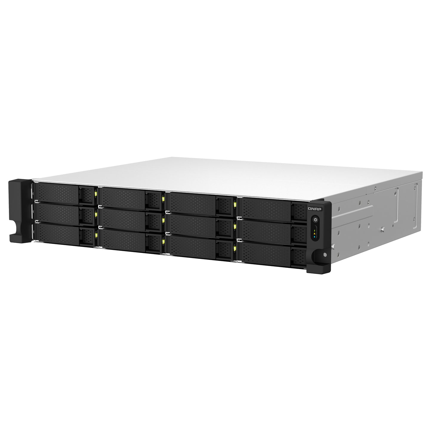 QNAP TS-1264U-RP-8G 2U 12-Bay rackmount NAS Intel Celeron N5095 quad-core 8GB onboard not expandable 12x3.5/2.5 SATA 2x300W r PSU