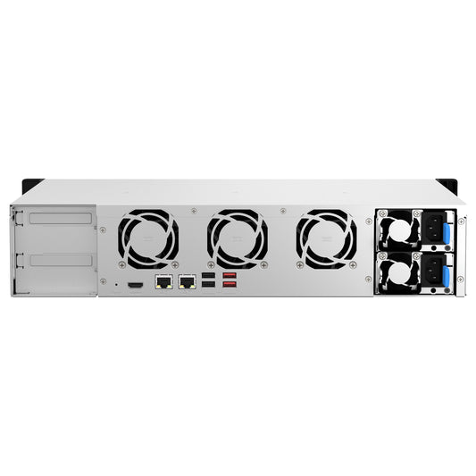 QNAP TS-864eU-RP-8G 2U 8-bay short depth 30,48cm 12Zoll rackmount NAS Intel Celeron N5095 quad-core 8GB 8x3.5/2.5 SATA 2x300W r PSU
