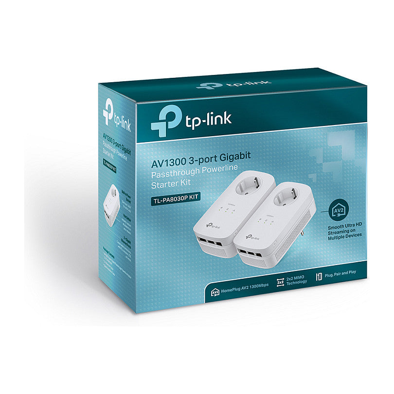 INTD TP-LINK Powerline PA8030P KITTL-PA8030P KIT AV1300-Gigabit-Powerline-Adapter KIT mit Steckdose