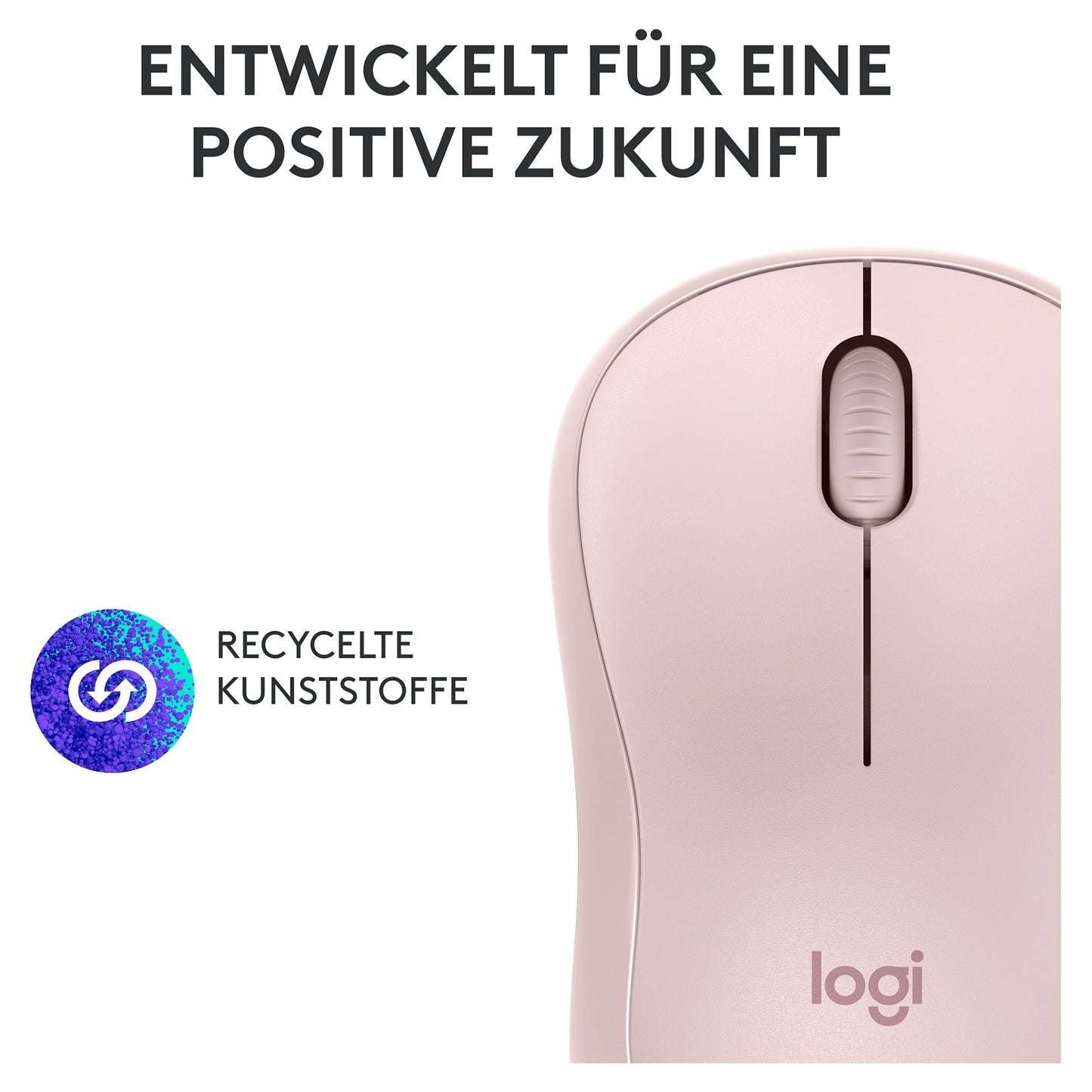 Logitech M240 Silent Mouse right and left-handed optical 3 buttons wireless Bluetooth rose