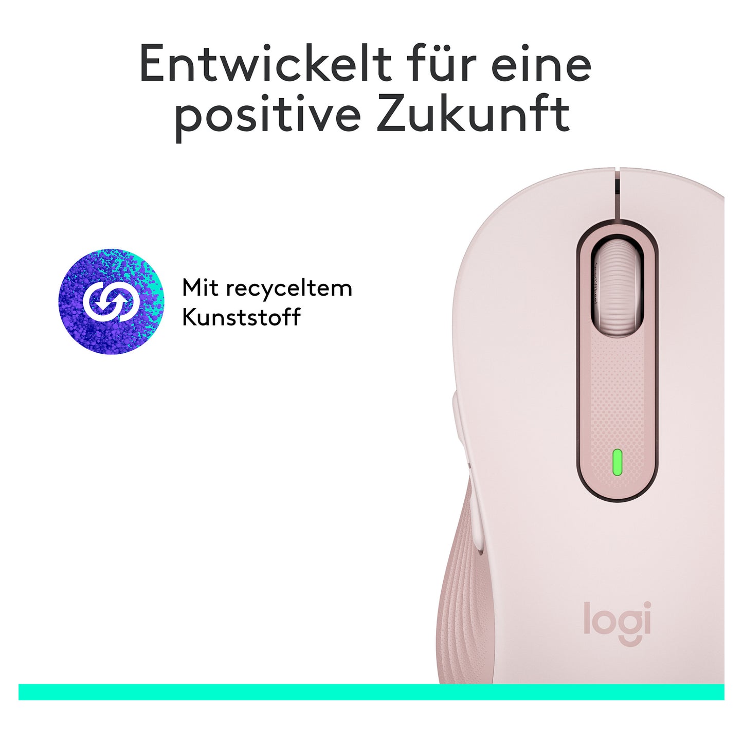 Logitech Signature M650 Mouse optical 5 buttons wireless Bluetooth 2.4 GHz Bolt USB receiver rose