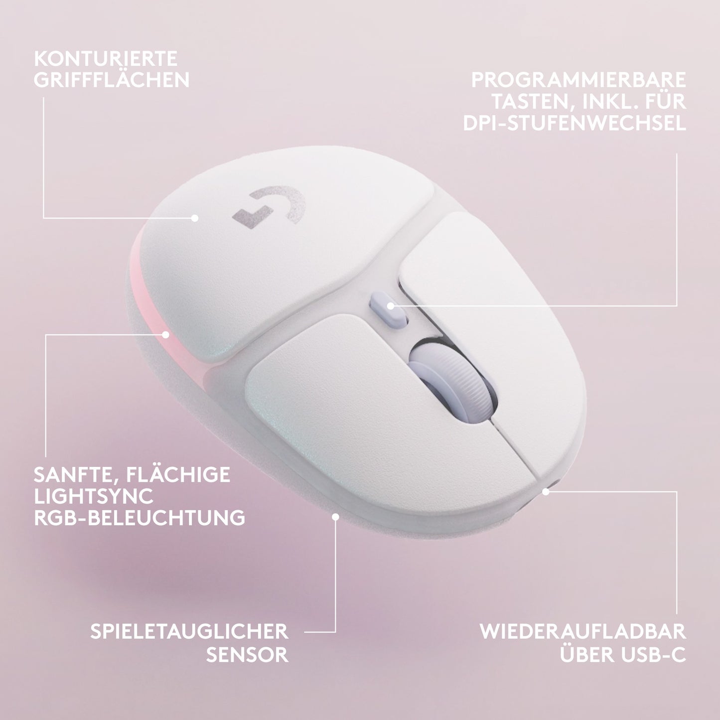 Logitech G705 Wireless Gaming Mouse - OFF WHITE - EER2