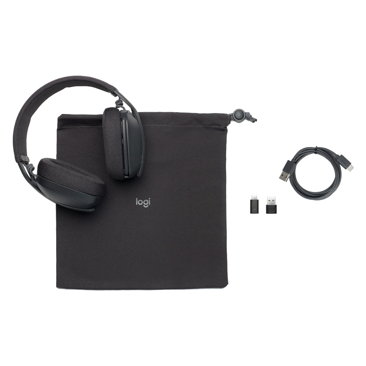 Logitech Zone Vibe Wireless Headset full size Bluetooth Wireless USB-C via Bluetooth Adapter Graphite Certified for Microsoft Teams