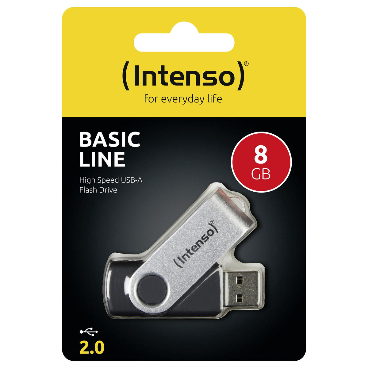 STICK 8GB USB 2.0 Intenso Basic Line Black/Silver