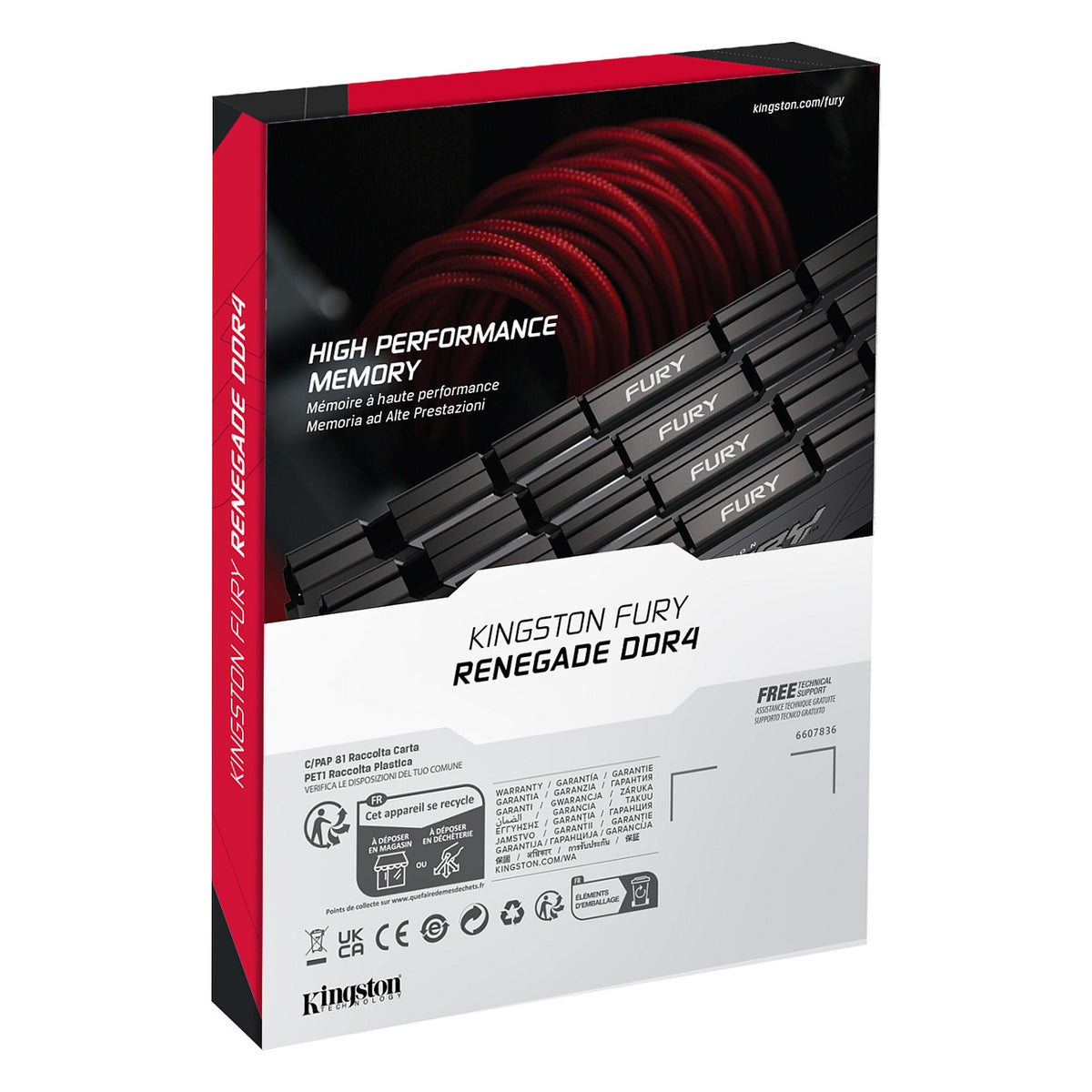 KINGSTON 32GB 3600MT/s DDR4 CL16 DIMM Kit of 2 1Gx8 FURY Renegade Black
