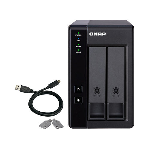 QNAP TR-002 2 Bay USB Type-C Direct Attached Storage with Hardware RAID