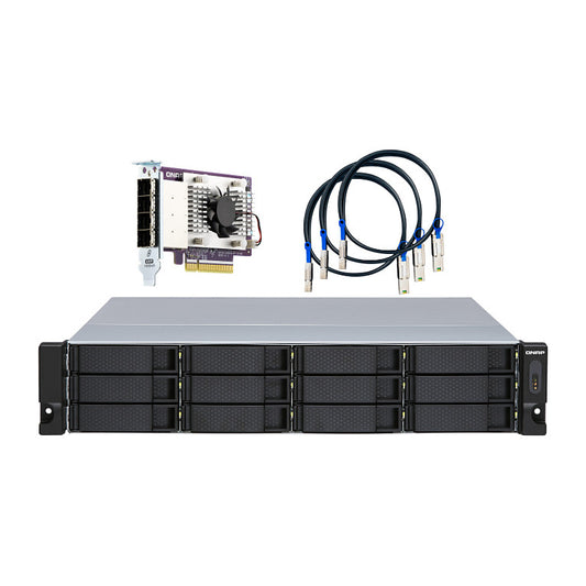 QNAP TL-R1200S-RP 12-bay 2U rackmount SATA JBOD expansion unit redundant PSU