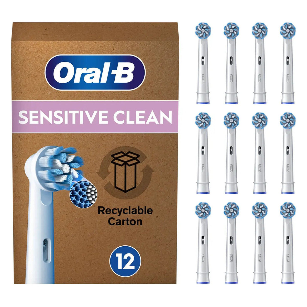 Oral-B Aufsteckbürsten Sensitive Clean 12-Pack Weiß