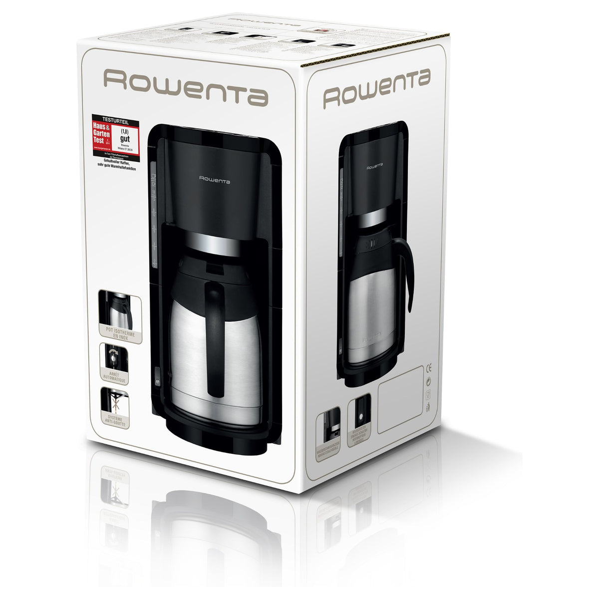 ROWENTA Filterkaffeemaschine Milano Thermo CT 3818 Black/Stainless Steel