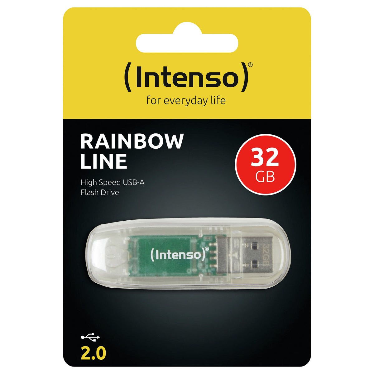 STICK 32GB USB 2.0 Intenso Rainbow Line Transparent