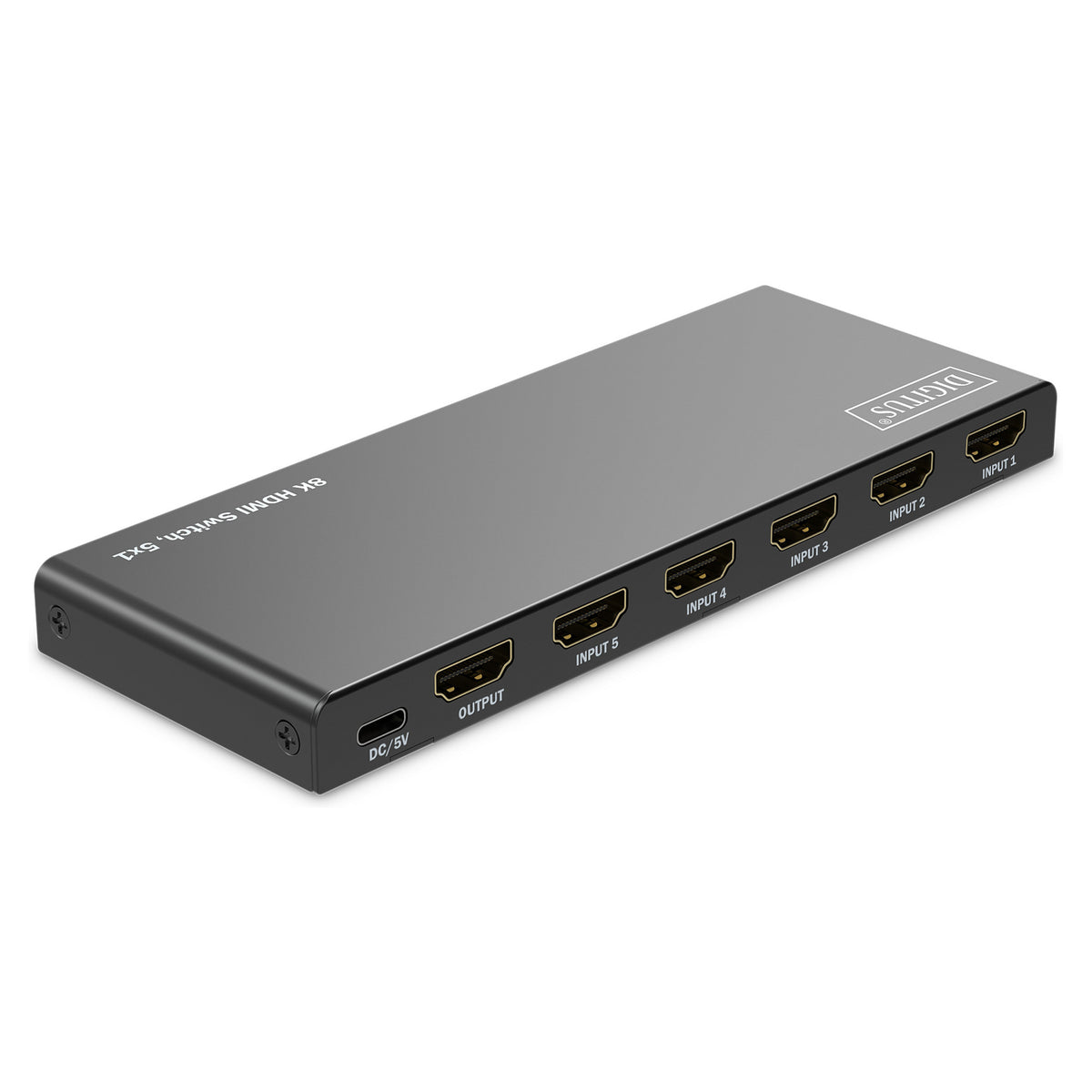DIGITUS HDMI Switch, 5x1 8K/60Hz HDR, HDCP 2.3
