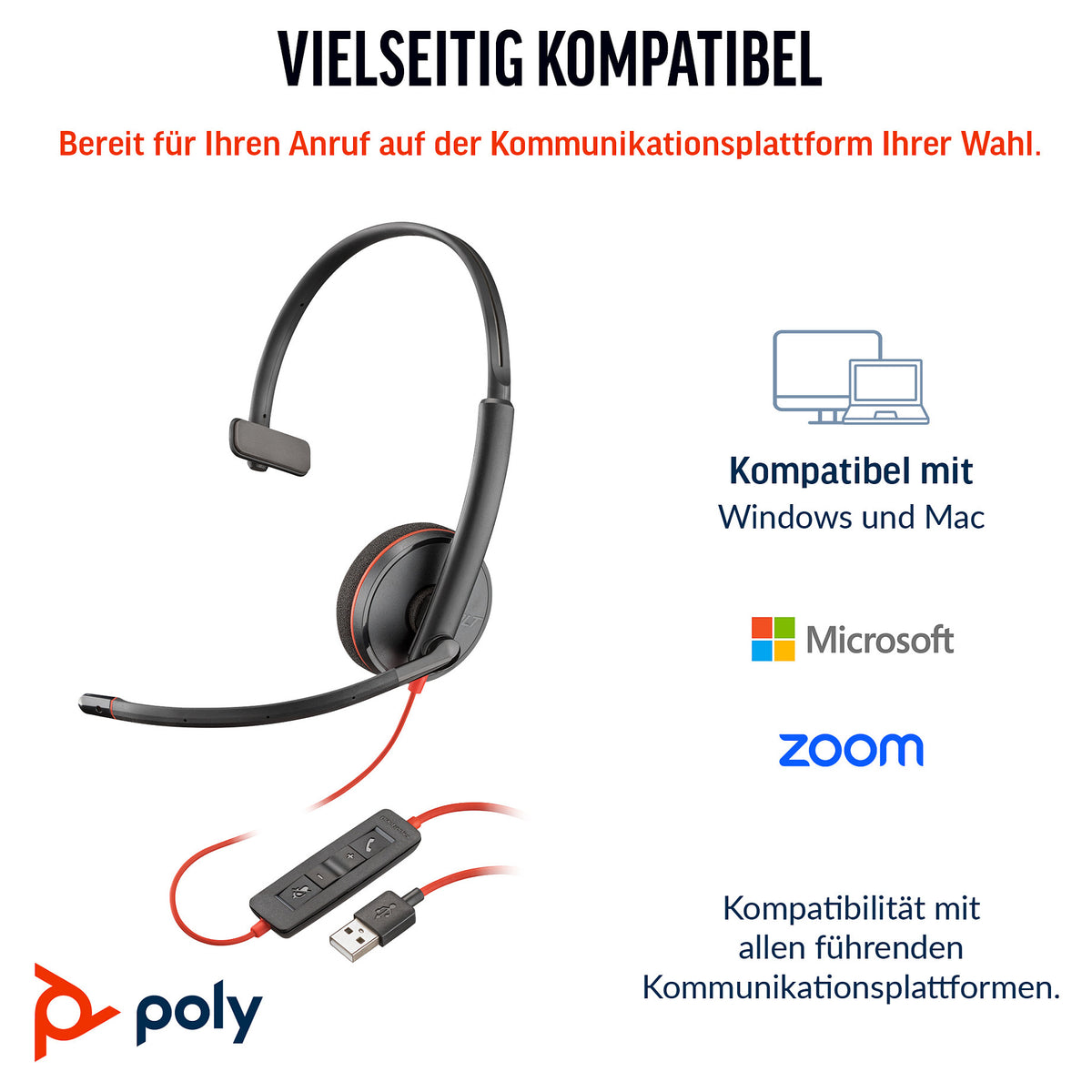 HP Poly Blackwire C3210 USB-C/ A Mono