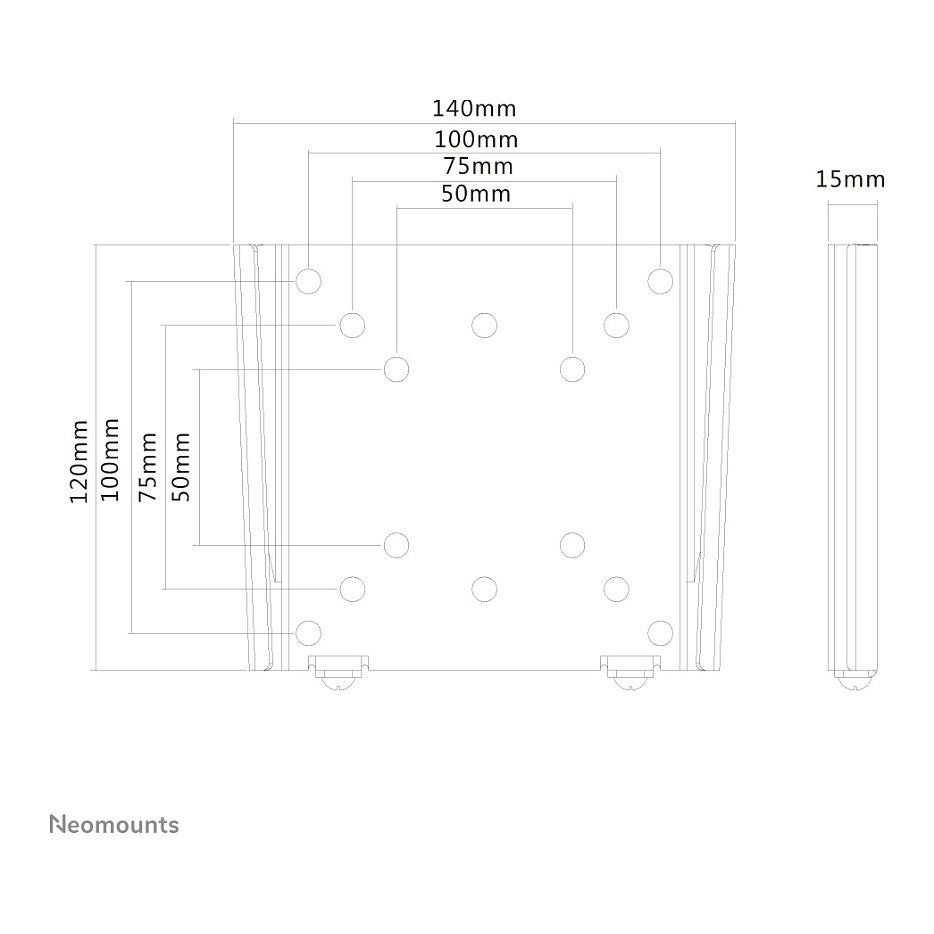 Wandhalterung für Flachbildschirme bis 30" (76 cm) 30KG FPMA-W25BLACK Neomounts