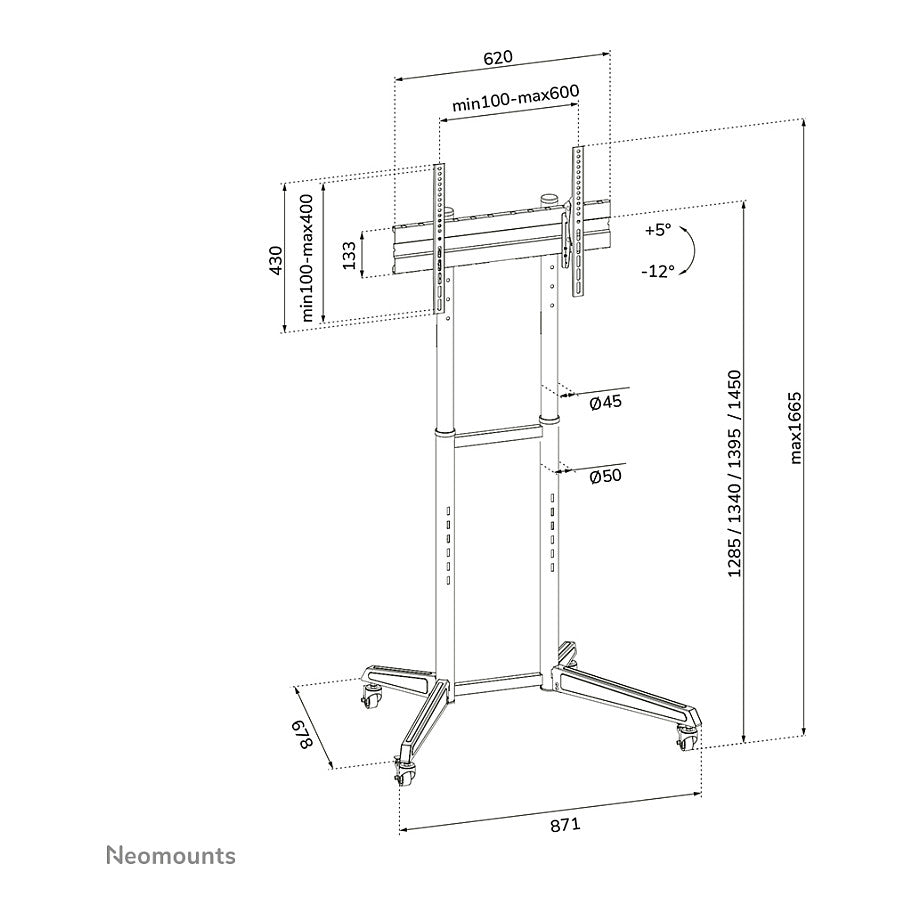 Neomounts Bodenständer für 37-70" Bildschirme 50KG FL50-540BL1 Schwarz