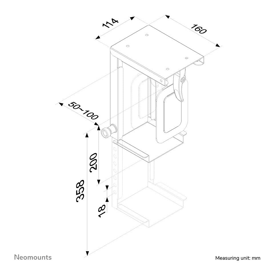 Neomounts CPU-D075BLACK Universeller PC-Halter 10KG