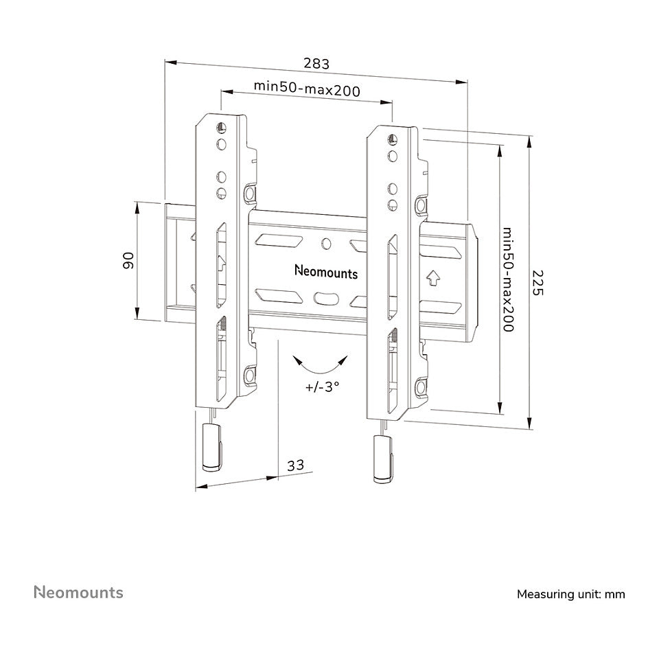 Wandhalterung für 24-55" Bildschirme 50KG WL30S-850BL12 Neomounts