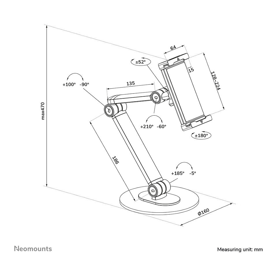 Universal Tablet-Ständer für 4.7-12.9" - Tablets 1KG DS15-550WH1 Neomounts