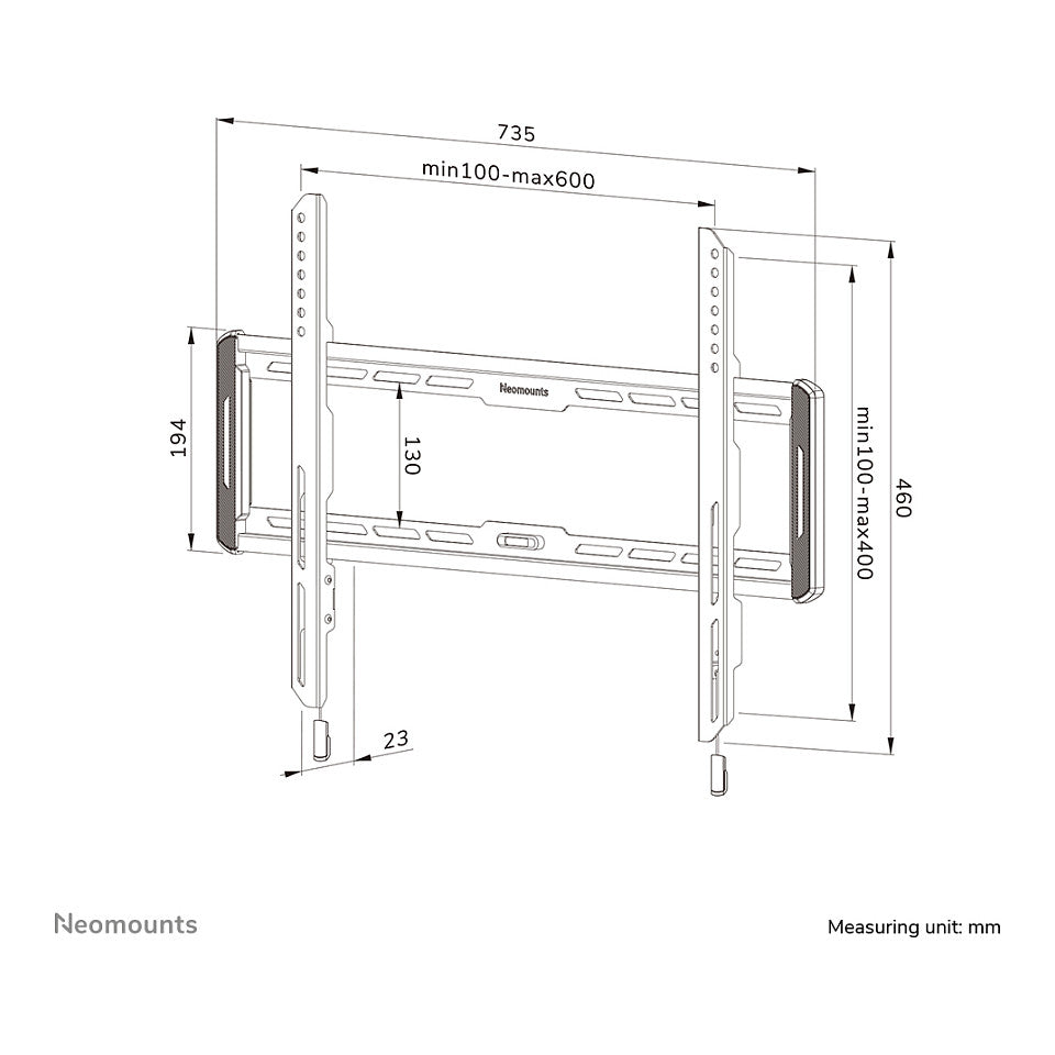 Neomounts WL30-550BL16 feste Wandhalterung für 40-75" Bildschirme - Schwarz