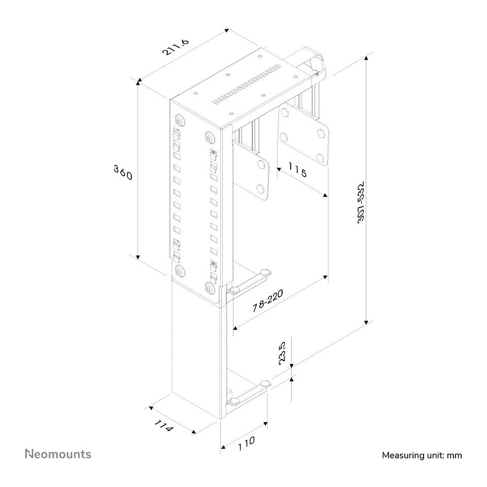 Neomounts Universeller PC-Halter 30KG CPU-D100BLACK