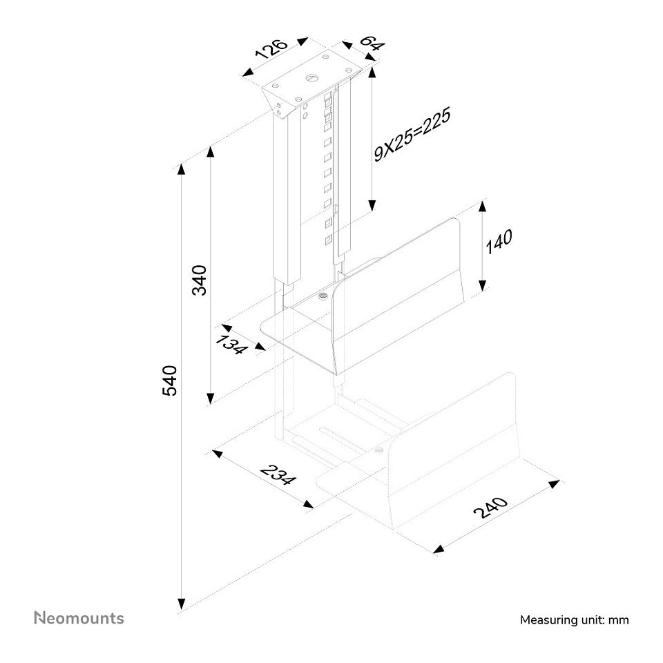 Neomounts CPU-D200SILVER Universeller PC-Halter 30KG