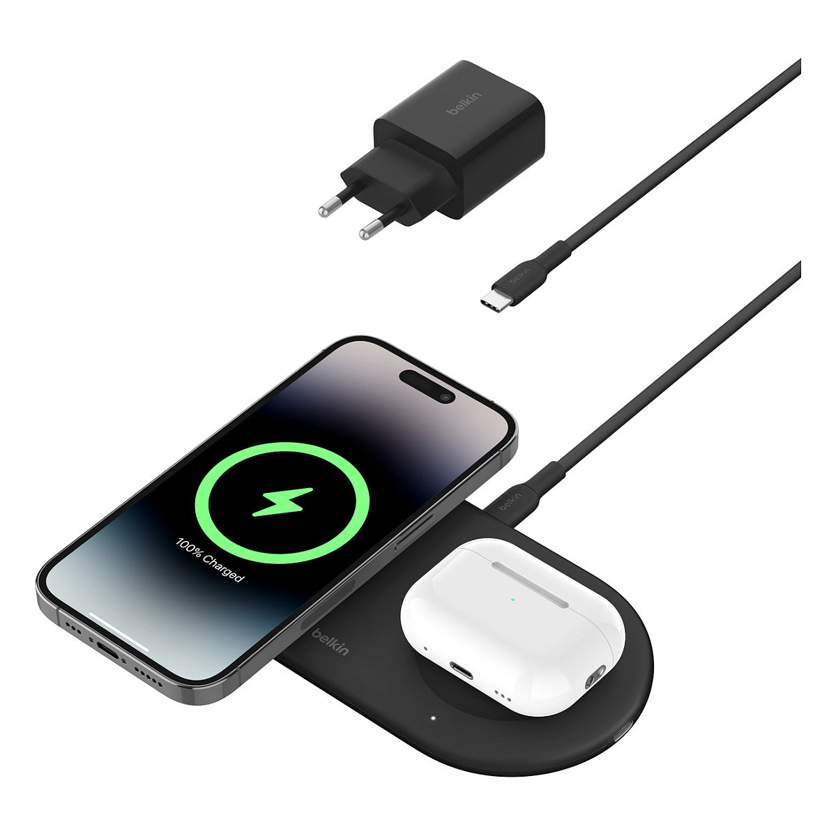 Belkin BOOST CHARGE PRO 2in1 Ladepad Qi2 15 Watt, schwarz