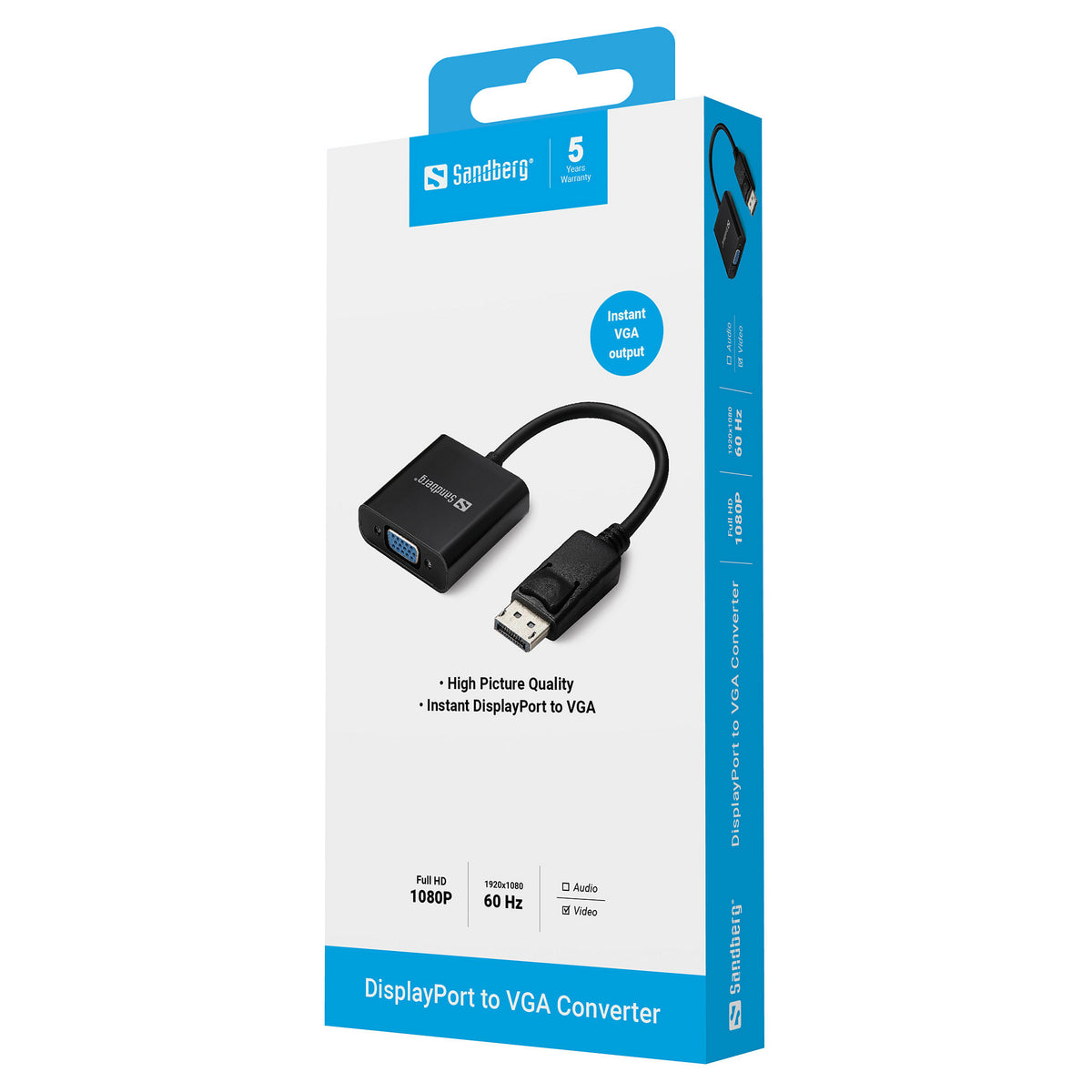 Sandberg DisplayPort 1.2 > VGA (ST-BU) Adapter Schwarz