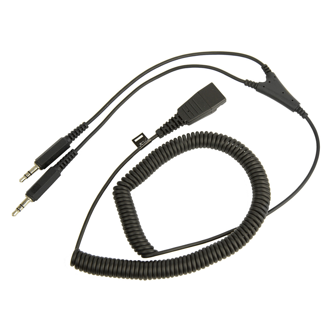 Jabra Anschlusskabel QD auf 2 x 3.5mm KLinke spiral