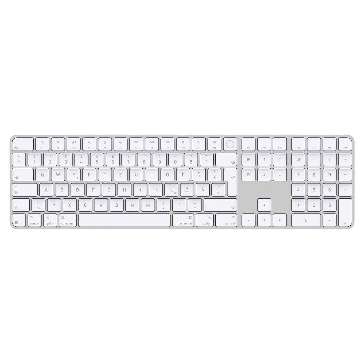 Apple Magic Keyboard with Touch ID and Numeric Keypad for Mac models with Apple silicon - German - White Keys