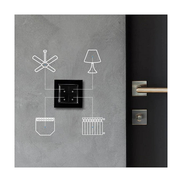 Shelly Accessories "Wall Switch 4" Wandtaster 4-fach Schwarz