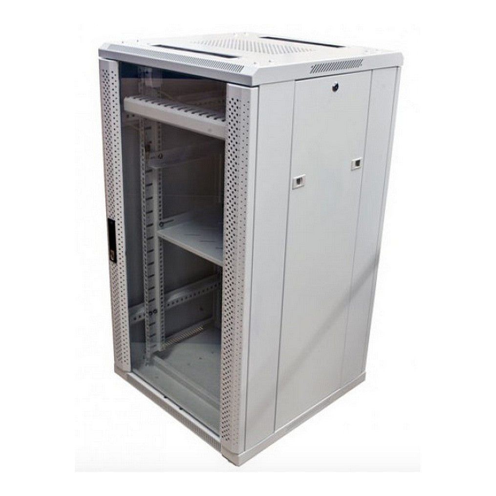 ALLNET Netzwerkschrank 19" 42HE B600/T 800mm Glastür Lichtgrau SNB-Serie