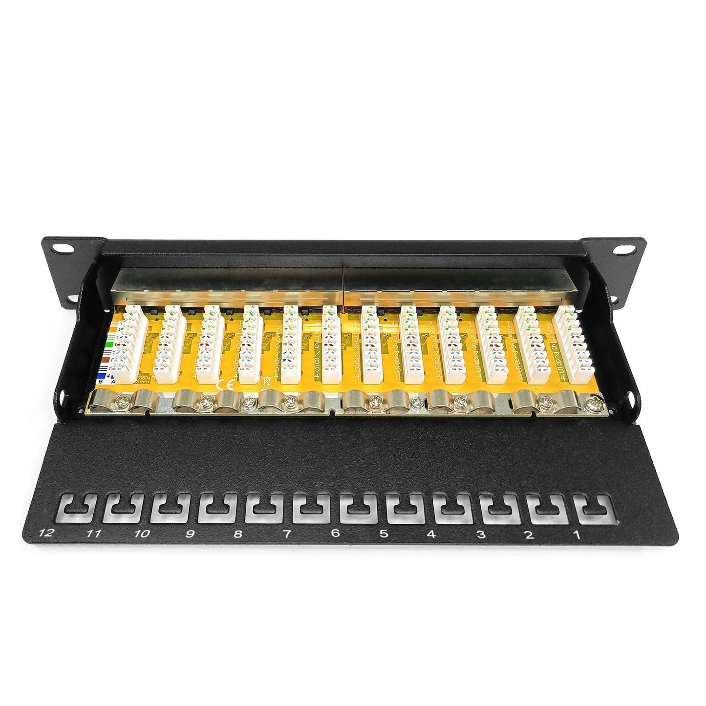 DIGITUS Patchpanel 1HE 12-Port Cat6 ClassE geschirmt schw.